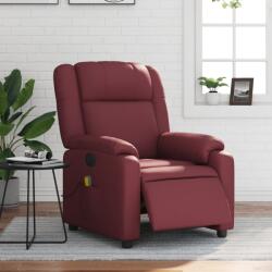 vidaXL Fotoliu de masaj electric rabatabil, rosu vin, piele ecologica GartenMobel Dekor (3205147)