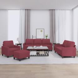 vidaXL Set canapea cu perne, 4 piese, rosu vin, material textil GartenMobel Dekor (3201442) Canapea