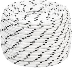 vidaXL Franghie împletita pentru barca, alb, 14 mm x 25 m, poliester GartenMobel Dekor (152779)