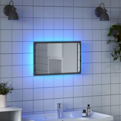 vidaXL Oglinda de baie LED, gri sonoma, 60x8, 5x38 cm lemn prelucrat GartenMobel Dekor (834928)