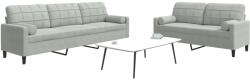 vidaXL Set de canapele cu perne, 2 piese, gri deschis, catifea GartenMobel Dekor (3278491) Canapea