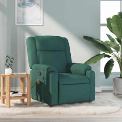 vidaXL Fotoliu de masaj rabatabil, verde închis, material textil GartenMobel Dekor (373554)