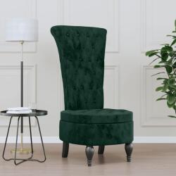 vidaXL Fotoliu cu spatar înalt verde închis catifea design cu nasturi GartenMobel Dekor (352466)