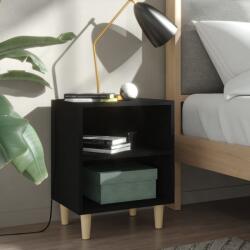 vidaXL Noptiera cu picioare din lemn masiv, negru, 40x30x50 cm GartenMobel Dekor (805781)