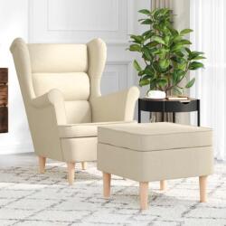vidaXL Fotoliu cu taburet pentru picioare, crem, material textil GartenMobel Dekor (3307996)