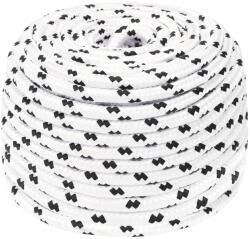 vidaXL Franghie împletita pentru barca, alb, 10 mm x 25 m, poliester GartenMobel Dekor (152771)