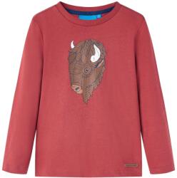 vidaXL Tricou pentru copii cu maneci lungi, rosu ars, 140 GartenMobel Dekor (13003)