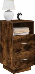 vidaXL Noptiere 2 buc cu 2 sertare stejar afumat 36x36x68 cm GartenMobel Dekor (858587)