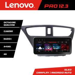 Lenovo Navigatie Honda Civic 2012-2016 Lenovo PRO 12.3 QLED 4G GPS 4+64GB (KIT-civic+PRO-12.3-4+64+ctsho006.2+ctmultilead.2+c)