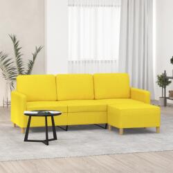 vidaXL Canapea cu 3 locuri si taburet, galben deschis, 180 cm, textil GartenMobel Dekor (3201197) Canapea
