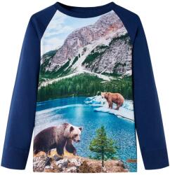 vidaXL Tricou de copii cu maneci lungi, bleumarin 128 GartenMobel Dekor (12752)