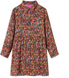 vidaXL Rochie pentru copii cu maneci lungi, multicolor, 128 GartenMobel Dekor (14905)