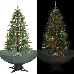 vidaXL Brad de Craciun cu ninsoare si baza umbrela, verde, 170 cm GartenMobel Dekor (284335)