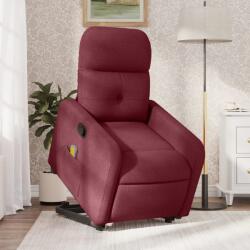 vidaXL Fotoliu rabatabil de masaj cu ridicare, rosu vin, textil GartenMobel Dekor (3206807)