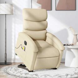 vidaXL Fotoliu electric de masaj rabatabil cu ridicare, crem, textil GartenMobel Dekor (3204023)