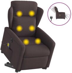 vidaXL Fotoliu electric masaj rabatabil cu ridicare maro închis textil GartenMobel Dekor (3303169)