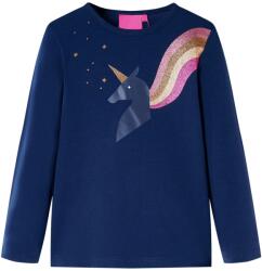 vidaXL Tricou pentru copii cu maneci lungi, bleumarin, 128 GartenMobel Dekor (14292)
