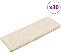vidaXL Covorase pentru scari, 30 buc. , 65x21x4 cm, margini dreptunghiulare, albe GartenMobel Dekor (3365831) Covor