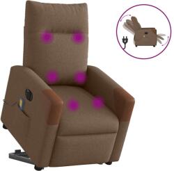 vidaXL Fotoliu electric de masaj rabatabil cu ridicare, maro, textil GartenMobel Dekor (3324033)