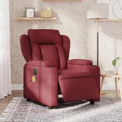 vidaXL Fotoliu electric de masaj rabatabil, rosu vin, textil GartenMobel Dekor (3204473)