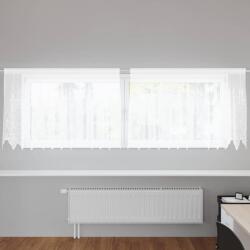 vidaXL Cortina din Dantela cu perdele Alb 100 x 300 cm Poliester GartenMobel Dekor (4107892)