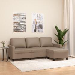 vidaXL Canapea cu 3 locuri / taburet cappuccino 180 cm piele ecologica GartenMobel Dekor (3201028) Canapea