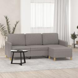 vidaXL Canapea cu 3 locuri si taburet, taupe, 180 cm, material textil GartenMobel Dekor (3201199) Canapea