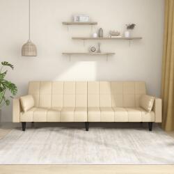 vidaXL Canapea extensibila cu 2 locuri, 2 perne, crem, textil GartenMobel Dekor (375836) Canapea