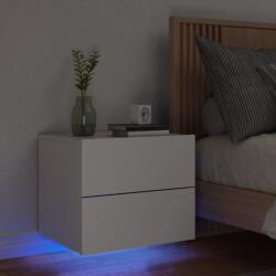 vidaXL Noptiera montata pe perete cu lumini LED, alb GartenMobel Dekor (836812)