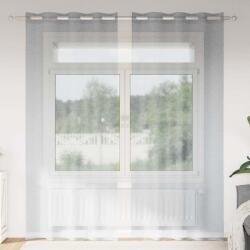 vidaXL Cortina din Voile 2 pcs Gri închis 225 x 140 cm Poliester GartenMobel Dekor (4108004)