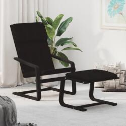 vidaXL Scaun de relaxare cu taburet, negru, textil GartenMobel Dekor (3154419)