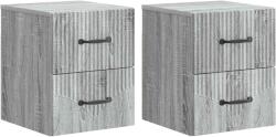 vidaXL Set 2 noptiere suspendate gri Sonoma, 34, 5x33x40 cm, 2 sertare (898988)