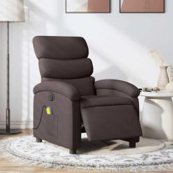 vidaXL Fotoliu electric de masaj rabatabil, maro închis, textil GartenMobel Dekor (3203971)