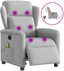 vidaXL Scaun reclinabil electric pentru masaj Cloud Grey Fabric GartenMobel Dekor (3303133)