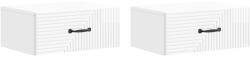 vidaXL Set 2 noptiere suspendate cu sertar, alb lucios, 49 x 34, 5 x 20 cm (898624)