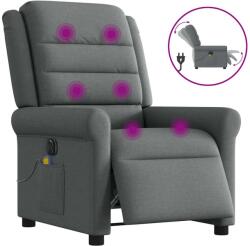 vidaXL Fotoliu electric de masaj rabatabil, gri închis, textil GartenMobel Dekor (3303305)