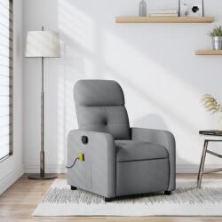 vidaXL Fotoliu de masaj rabatabil, gri deschis, textil GartenMobel Dekor (374206)
