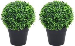 vidaXL Plante artificiale cimisir cu ghiveci, 2 buc. verde 27 cm minge GartenMobel Dekor (336520)