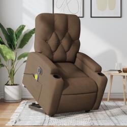 vidaXL Fotoliu electric de masaj rabatabil cu ridicare, maro, textil GartenMobel Dekor (3204750)