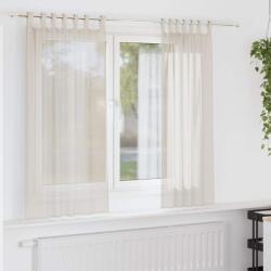vidaXL Perdele din voile cu tabla 2 buc crem GartenMobel Dekor (4102266)