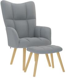 vidaXL Scaun de relaxare cu taburet, gri deschis, textil GartenMobel Dekor (4016778)