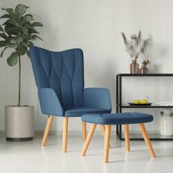 vidaXL Scaun de relaxare cu taburet, albastru, textil GartenMobel Dekor (327538)