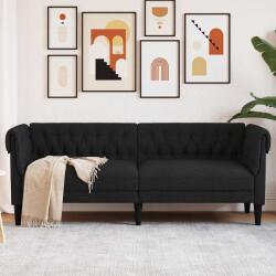 vidaXL Canapea Chesterfield cu 3 locuri, negru, material textil GartenMobel Dekor (372558) Canapea