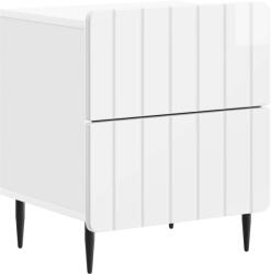 vidaXL Noptiera alb foarte lucios cu 2 sertare, 43x34, 5x49, 5 cm, moderna (894303)