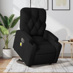 vidaXL Fotoliu electric de masaj rabatabil cu ridicare, negru, textil GartenMobel Dekor (3204748)