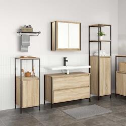 vidaXL Set de mobilier pentru baie 3 pcs Stejar Sonoma Lemn compozit GartenMobel Dekor (3328360)