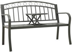 vidaXL Banca de gradina cu masa, gri, 120 cm, otel GartenMobel Dekor (319585)