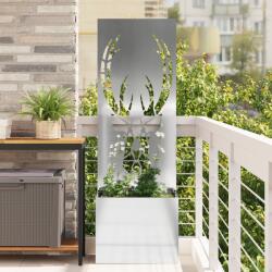 vidaXL Ghiveci de Gradina cu Panou Decorativ Argintiu 50 x 140 cm GartenMobel Dekor (876488)