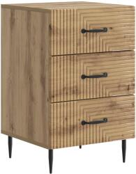 vidaXL Noptiera cu 3 sertare, stejar artizanal, 43 x 41 x 66, 5 cm (894794)
