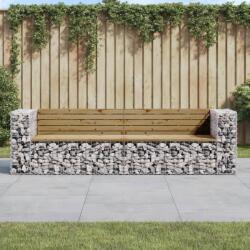 vidaXL Banca de gradina cu gabion, 244x71x65, 5 cm, lemn pin impregnat GartenMobel Dekor (3196241)